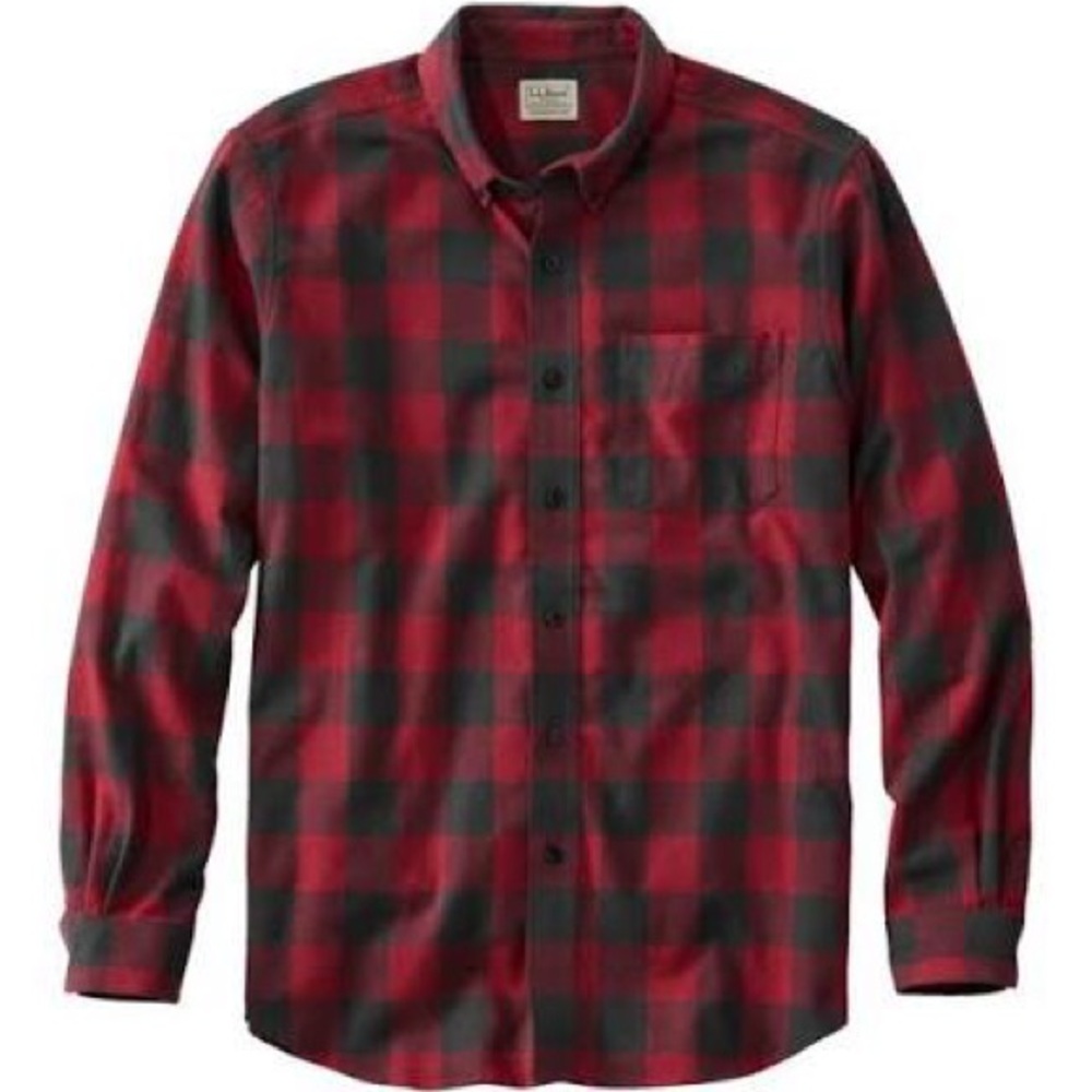 LL bean scotch plaid flannel shirt slim fit